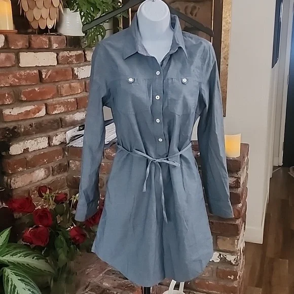 Patagonia Women’s Modest Denim Shirt Dress Blue Size 6 - Picture 2 of 9